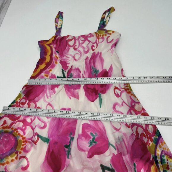 Suzi Chin Colorful Fairycore Dress Whimsical Asymmetrical 100% Silk Y2K - Picture 11 of 14